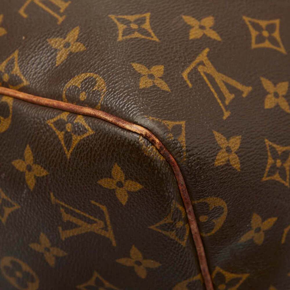 LOUIS VUITTON Authentic Brown Monogram Leather Keepall 55 Boston Bag - Picture 6 of 12
